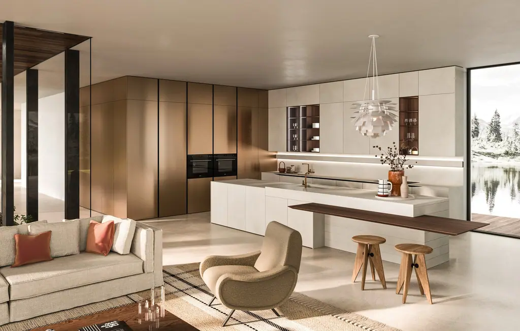 Cucina Snaidero Elementi con isola e zona living